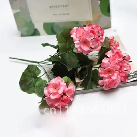 Buissons de fleurs d'azalée et de géranium rouges artificielles, fausses fleurs, extérieur, décoration d'intérieur, haute qualité, degré UV, décor de jardin, automne