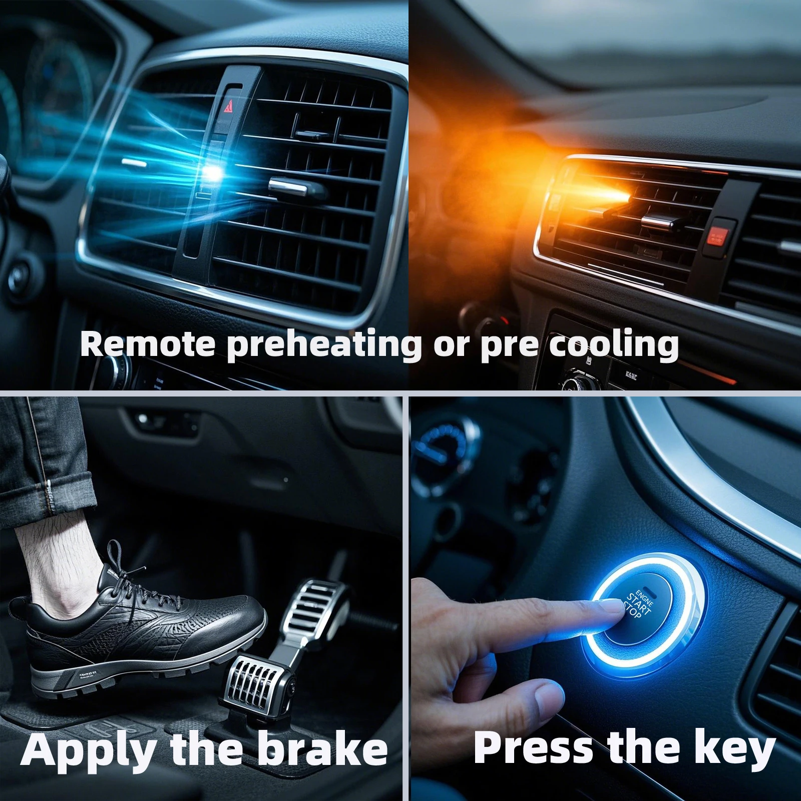 APP control automatic start and stop keyless entry system, engine start alarm system, one key start auto parts
