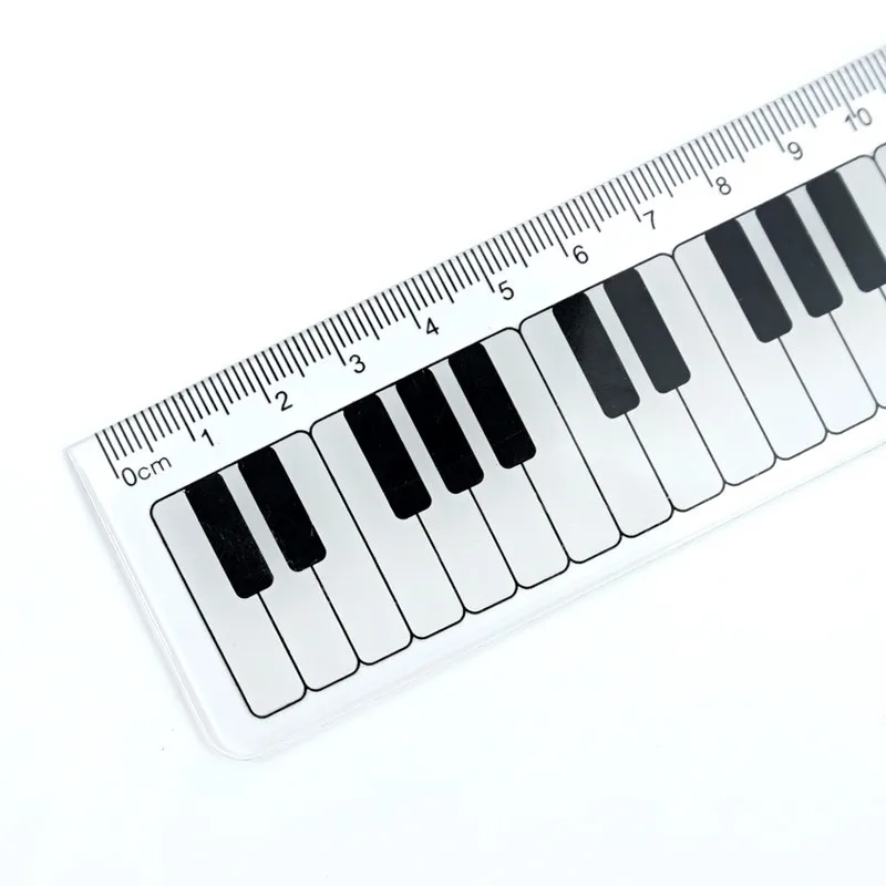 1 pcs music Black and white piano keys ruler 15cm straight ruler students gifts