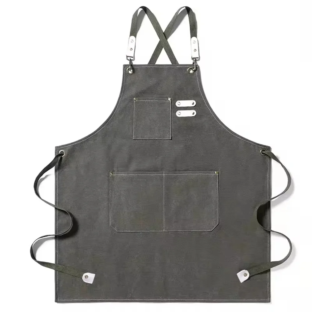 Thickened 100% Cotton Canvas Apron Waterproof Oil Household Coffee Shop Kitchen Restaurant Work Apron Apron for Men