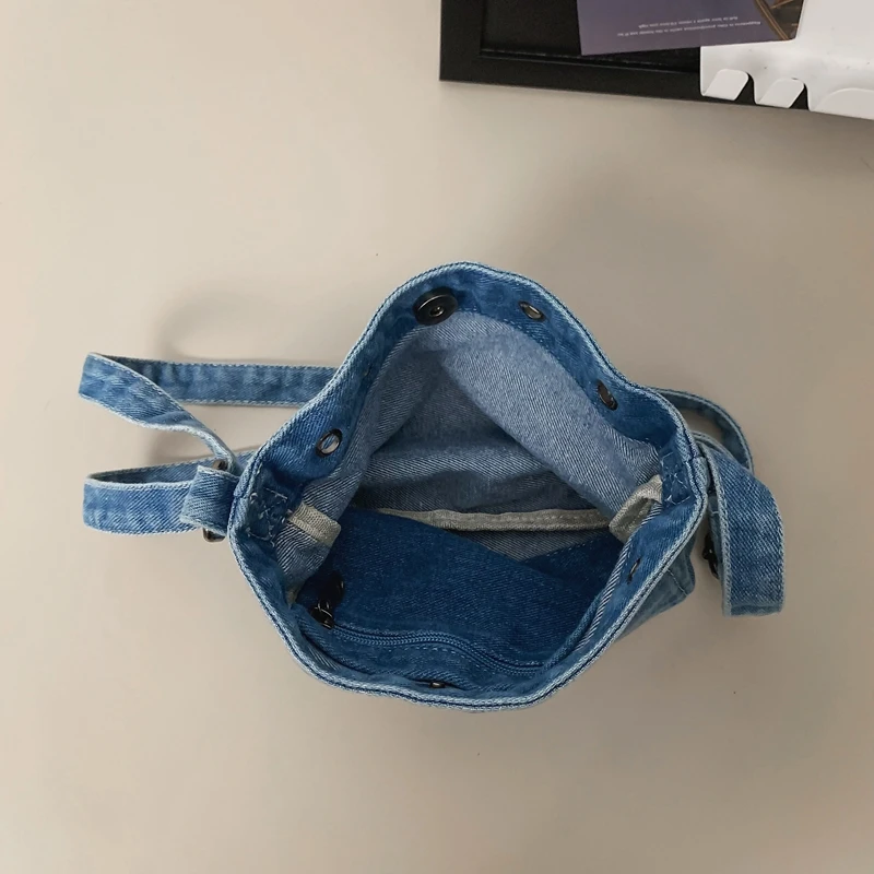 2024 estate nuova borsa di tela di jeans semplice borsa a tracolla casual borsa per cellulare borsa a tracolla per pendolari