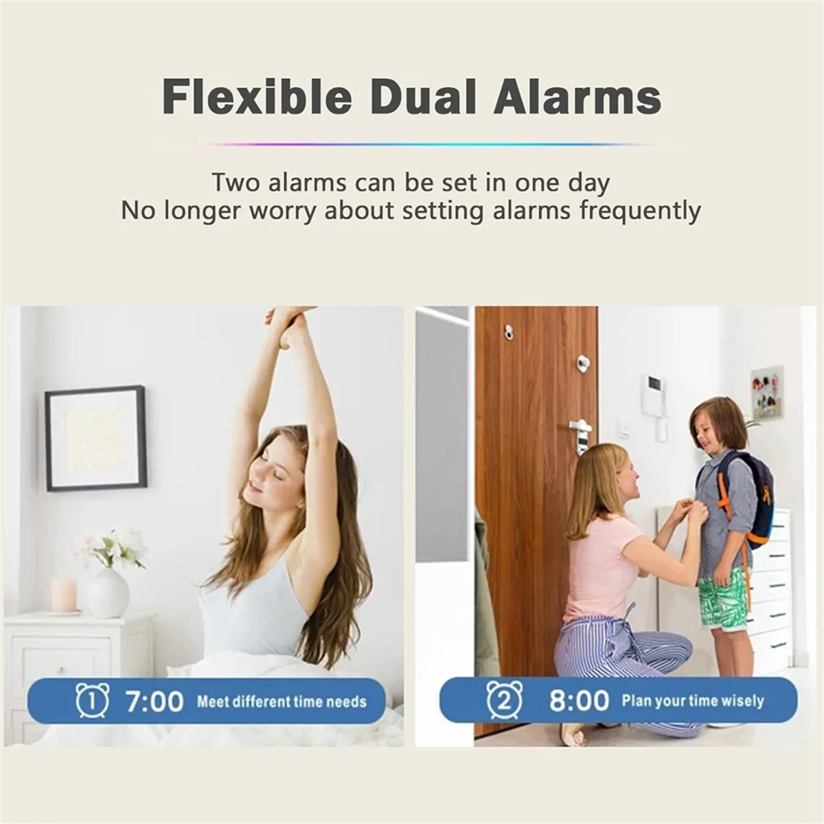 

A74Z Портативный будильник FM-радио Bluetooth-динамики Красочный свет Сабвуфер с затемнением Дисплей Двойной будильник Музыкальный плеер, A