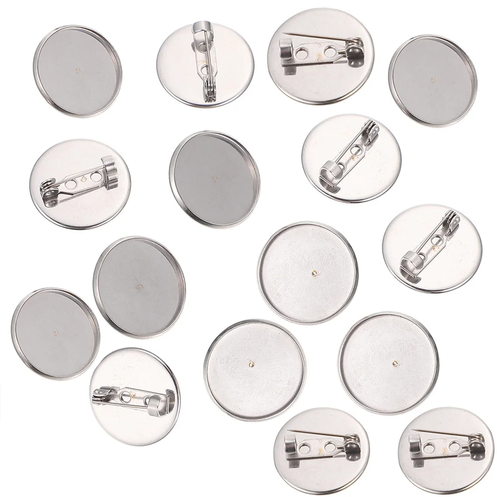 

20pcs Brooch Base Trays Stainless Steel Diy Brooch Making Supplies Craft Accessories For Handmade Breastpin Jewelry Projects