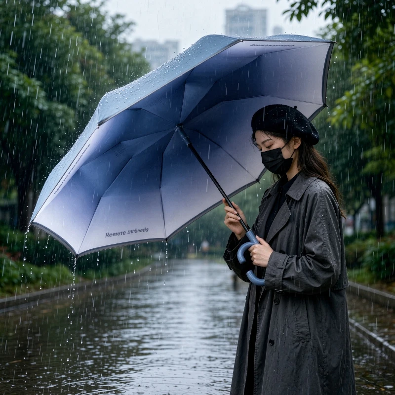 Double Layer Gradient Reverse Umbrella Wind Resistant Large Long Handle Stormproof Rain Guard for Men Travel Daily Use 역방향 장우산