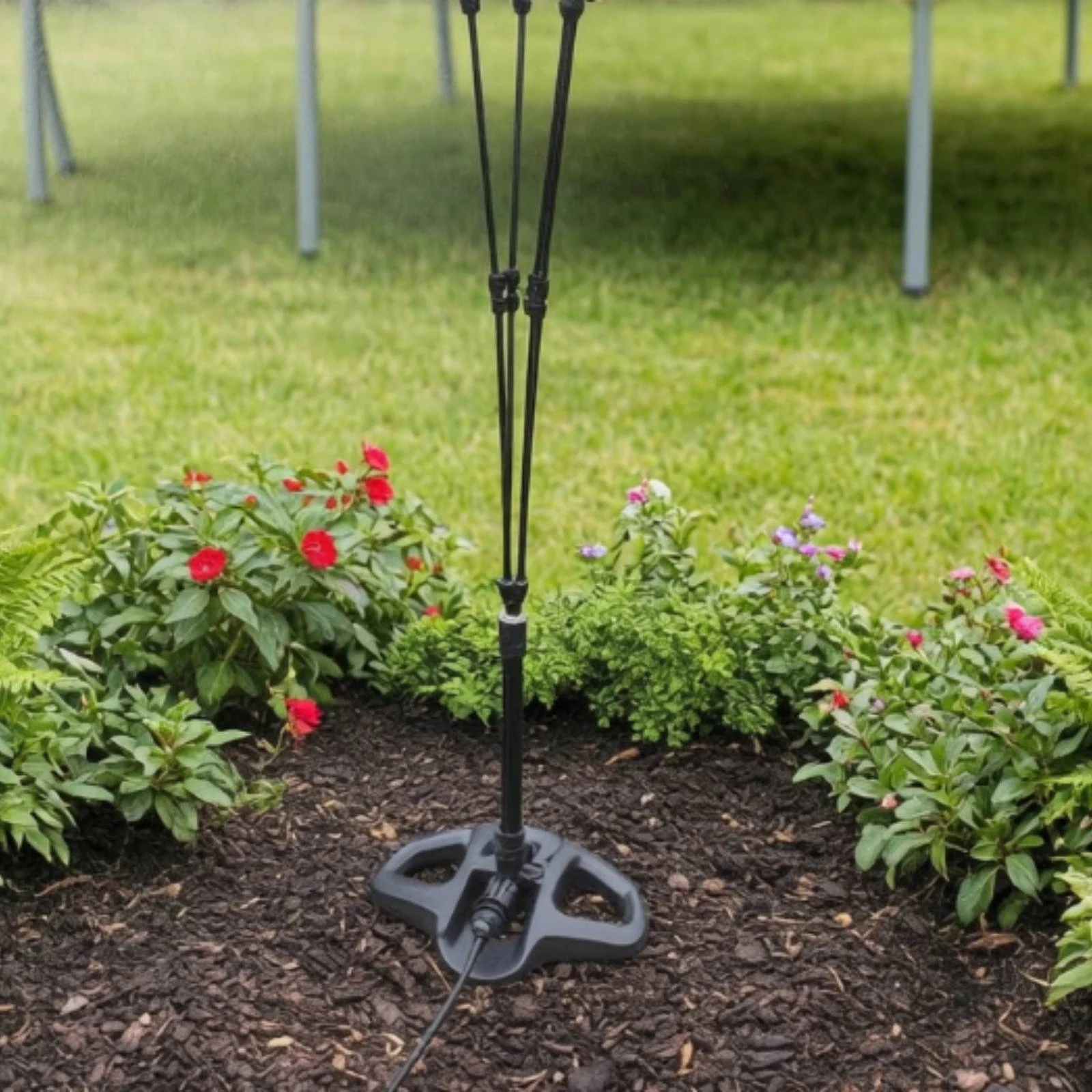 Misting Spray System with Weighted Base Fine Mist Outdoor Misting Stand Water Sprayer Easy to Install Sprinkler Resistant view 3