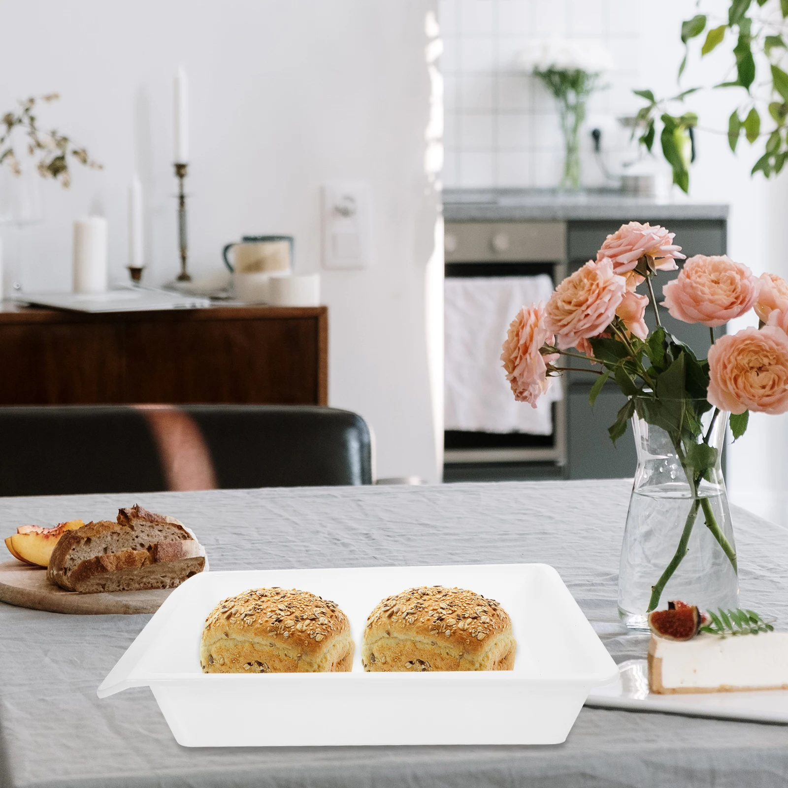 

2 Pcs Square Food Boxes Large Capacity Food Preservation Box Kitchen Fridge Plastic Containers Reusable Storage Bin