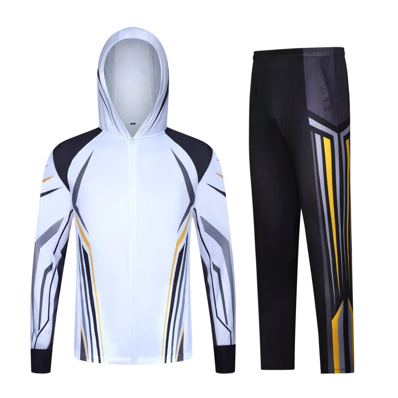 المألوف في الهواء الطلق جديد واقية من الشمس بدلة الصيد مجموعة الصيف الرجال الرطوبة فتل الشمس حجب تنفس البحر روك الصيد دعوى #2