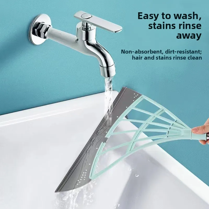 Magic Swee Bru cleaning a bathroom floor