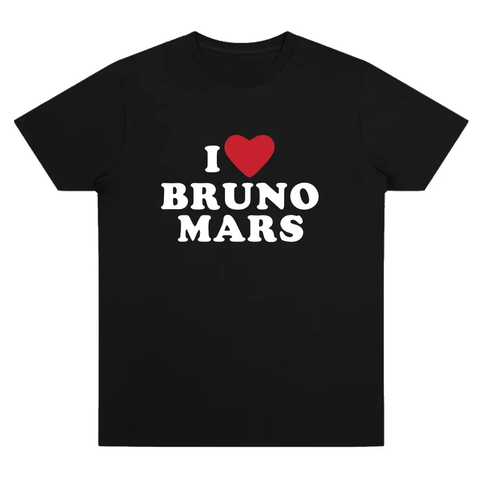 I Heart Bruno Mars Soft Tee Bruno Mars Merch T-shirts Women Men Casual Cotton T-Shirt O-Neck Short Oversized Unisex high quality