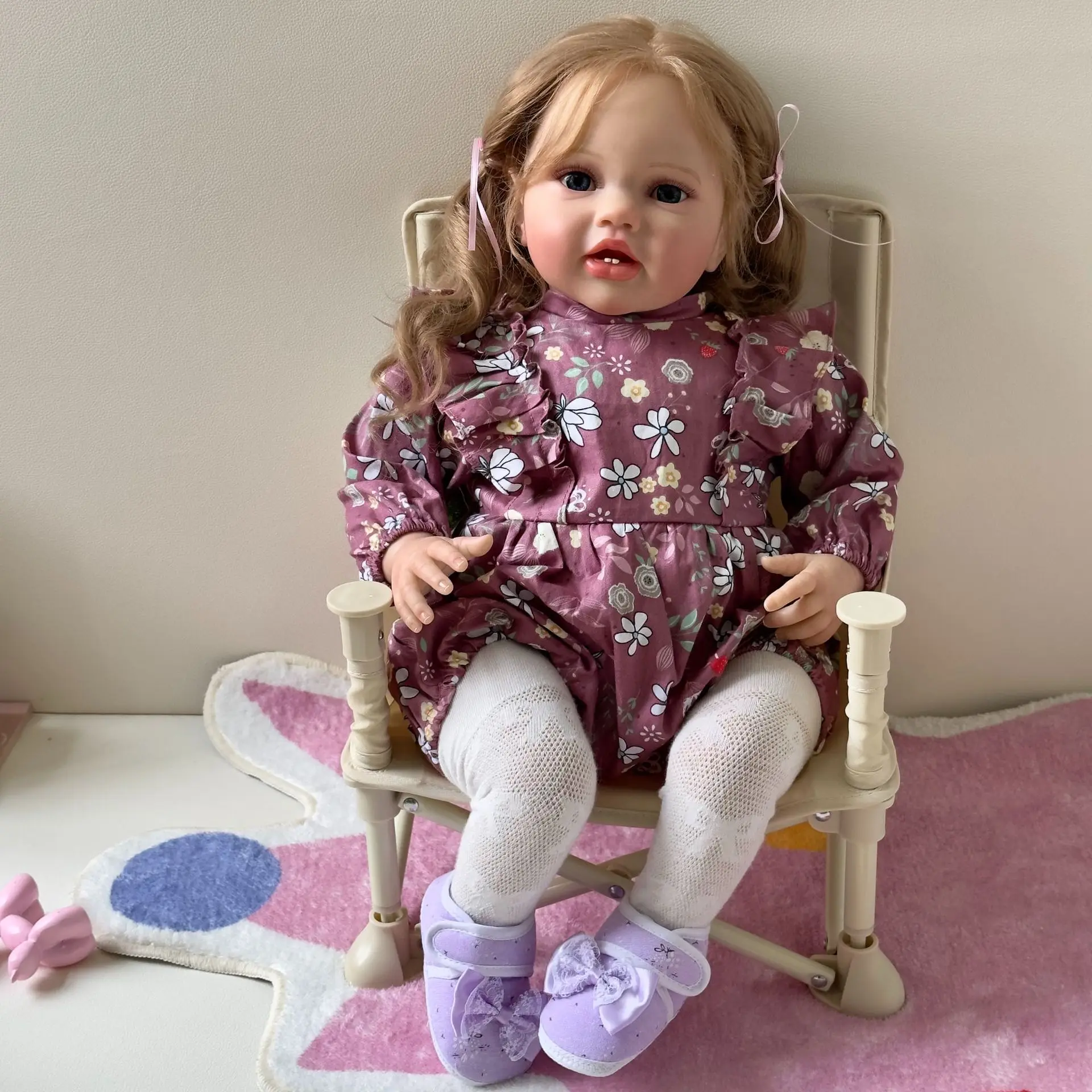 

LOTTI 60cm Soft Body Silicone Reborn Toddler Doll Lifelike Soft Touch High Quality Doll Birthday Christmas Gift for Children Toy