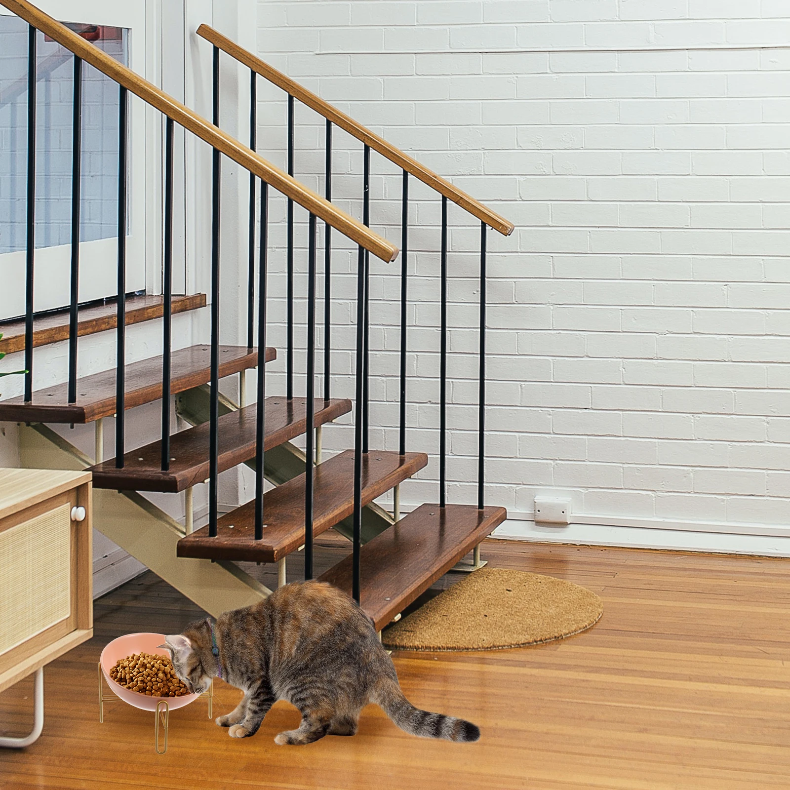 

1pc Space Ship Cat Bowl Ceramic Pet Feeding Container Iron Stand For Dog Cat Food Water Bowl Hygienic Easy Clean Pet Supply