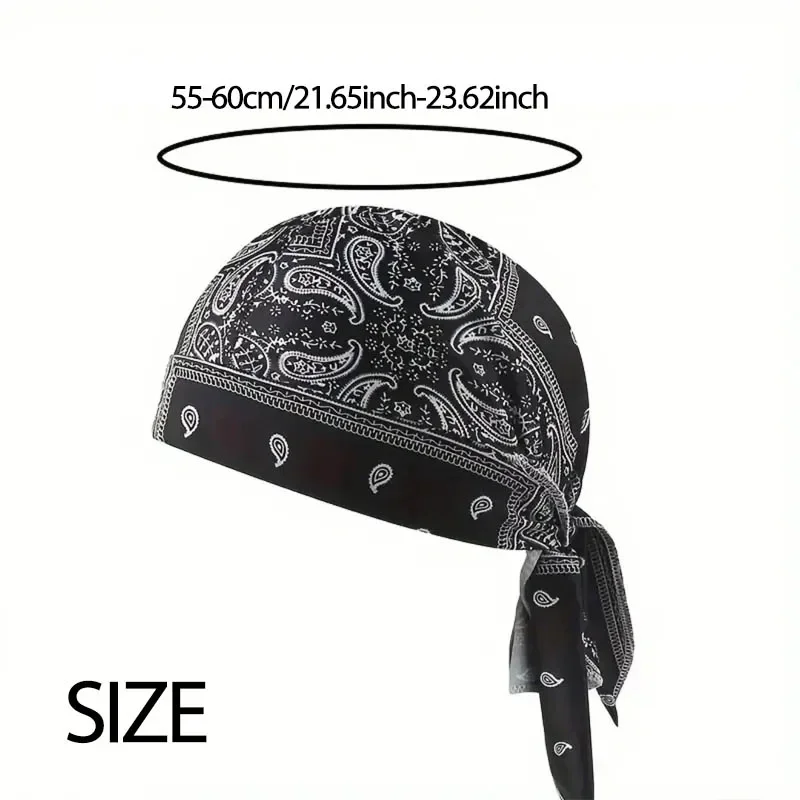 Music Pirate Cashew Nut Set Kopfbedeckung, Riemen, Kopftuch, Street Dance, atmungsaktiv, Fahrradhelm, Futter, Sport-Kopfbedeckung – Detail 2