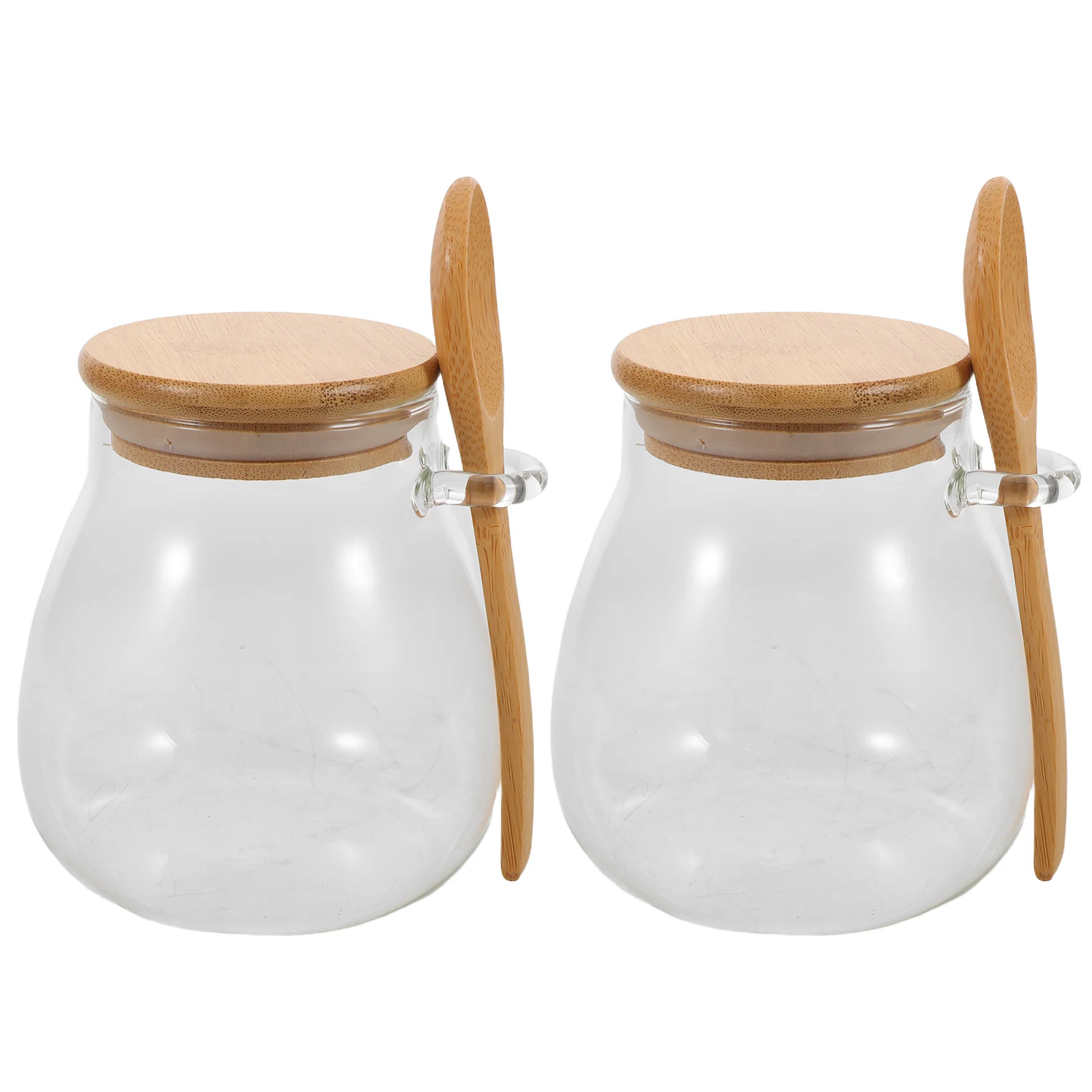 

2Pcs Transparent Seal Storage Jar 350Ml Airtight Glass Container for Kitchen Food Rice Candy Nuts Cereal Flour Snacks with