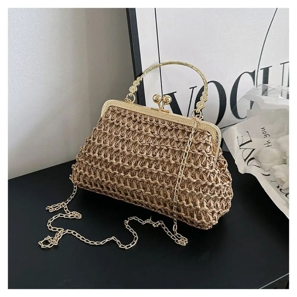 Ręcznie robiona torba Crossbody damska moda Mini rattanowa torebka letnia słomkowa torba na ramię elegancka delikatna wieczorowa kopertówka na