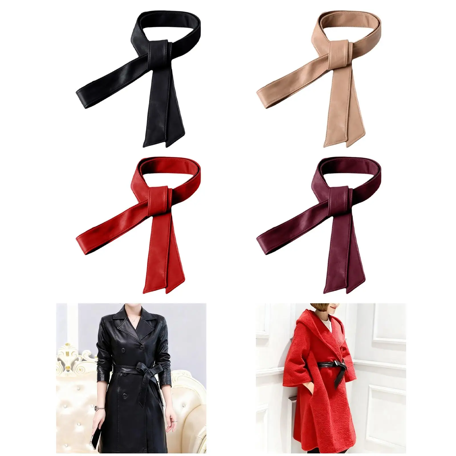 حزام خصر ناعم من جلد البولي يوريثان حزام سترة واقية ممتاز مع تصميم قابل للتعديل مثالي لتصفيف سترة واقية/سترة/فستان/معطف