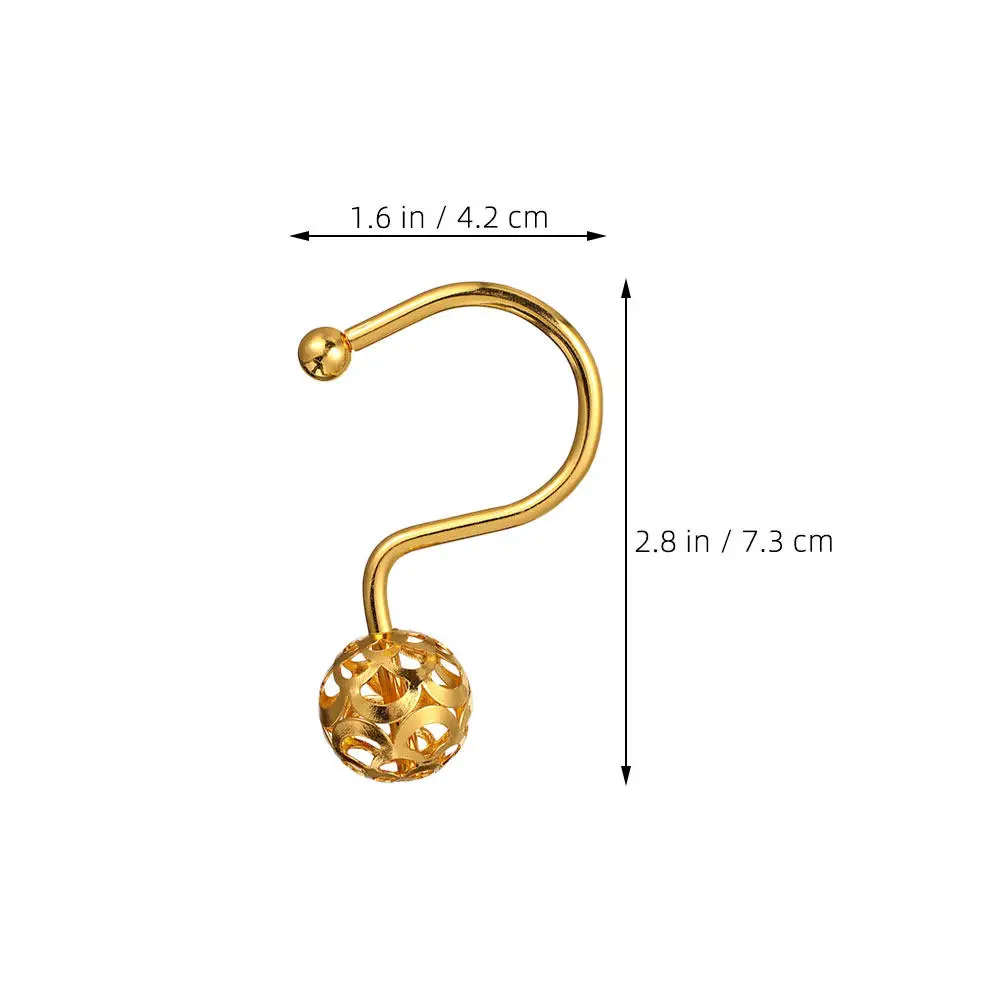 24Pcs Elegant Gold Finish Shower Curtain Hooks Sturdy Secure Design for Modern Farmhouse Bathroom Metal Curtain Rod Hooks view 4