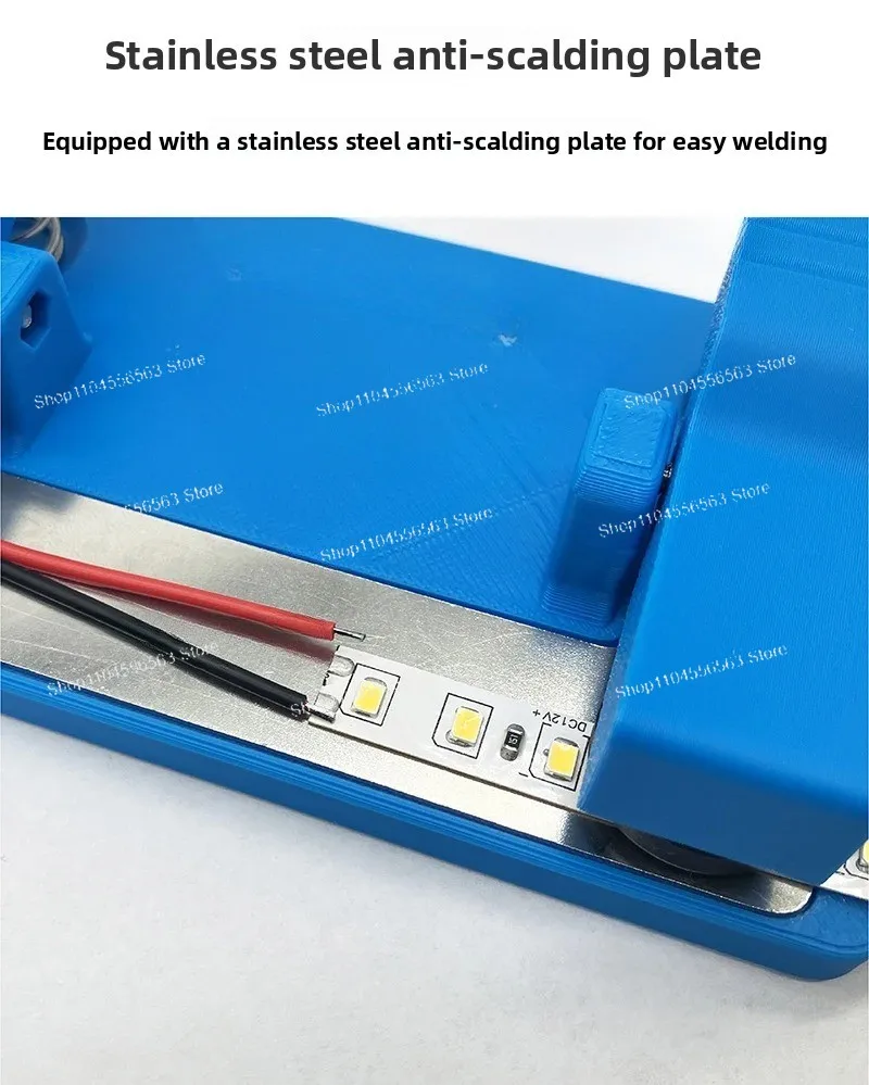 ​​LED Illuminated Soldering Station - PCB Circuit Board Holder with Magnifying Glass & Alligator Clips for Electronics Repair​​