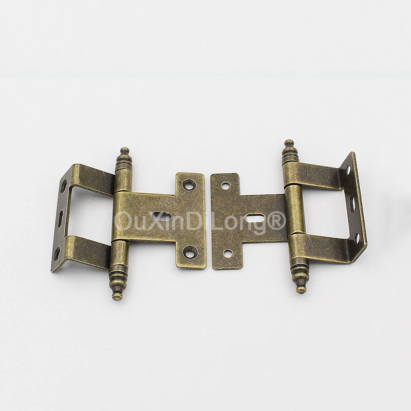 10PCS American Antique Furniture Hinges Cupboard Wardrobe Cabinet Door Crown Head Hinges Bronze Furniture Hinge Hardware GF1050