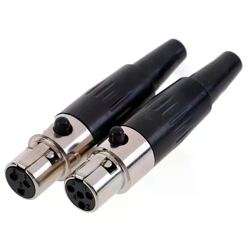 1Pc Mini XLR 3 4 Pin Female Plug Small XLR Audio Microphone Connector for MIC