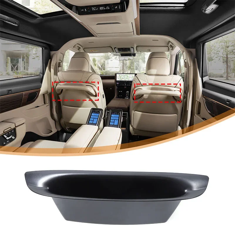 For Toyota Alphard Vellfire 40 Series 2024 ABS Black Car Seat Behind Storage Box Seat Holder Tray Organizer Car Accessories