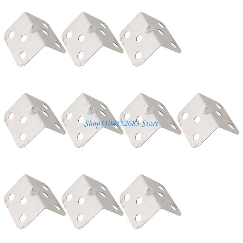 

Y6GD 10Pcs Stainless Steel L-Shaped Corner Code Right Angles Brackets Cabinet Connector