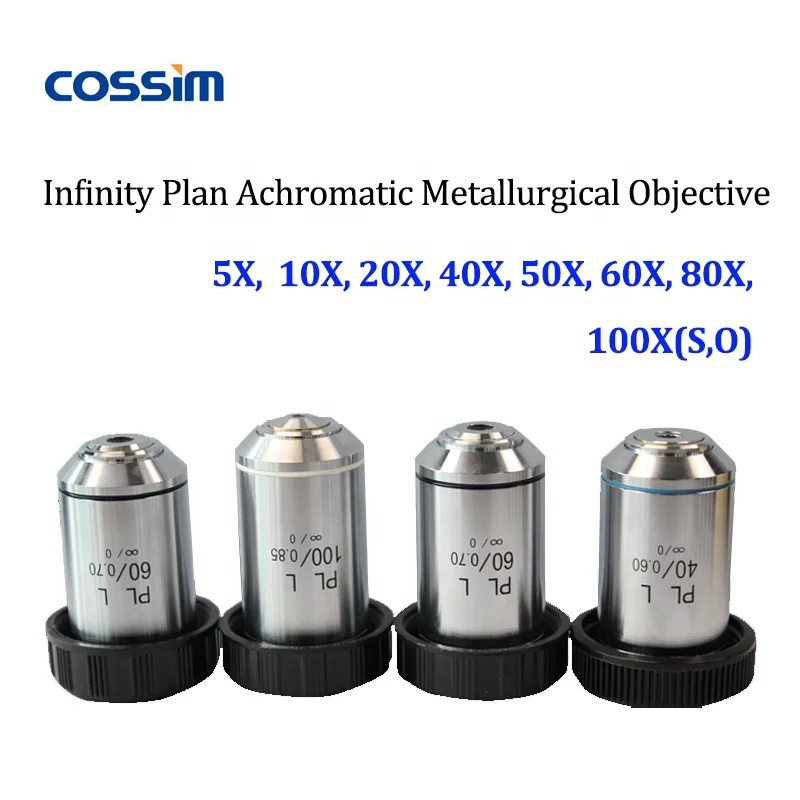 PLL 100X Infinity- Corrected Plan Achromatic Metallurgical Microscope Objective Lenses Microscope Objectives