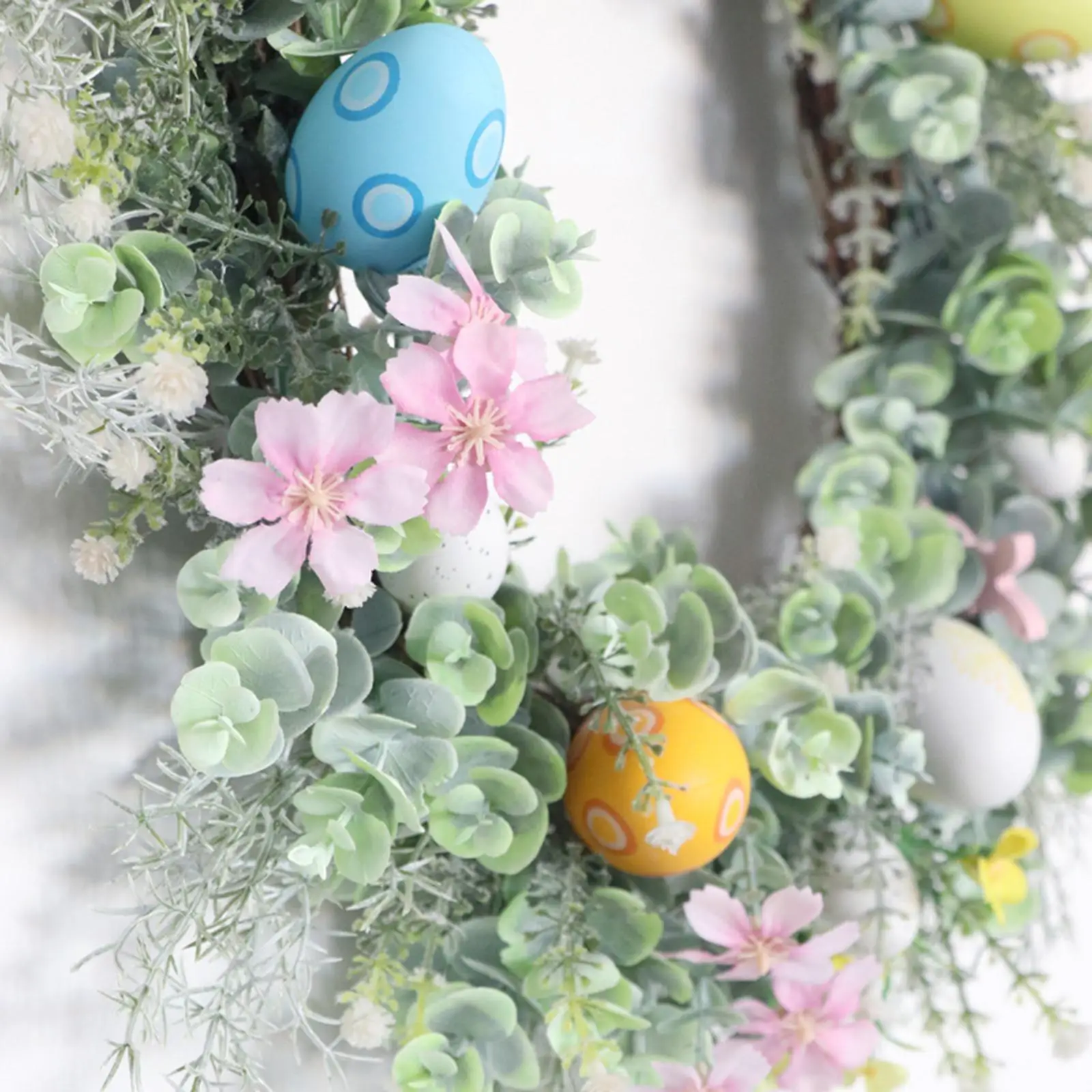 Easter Egg Wreath Easter Door Wreath for Front Door Farmhouse Indoor Outdoor image 5