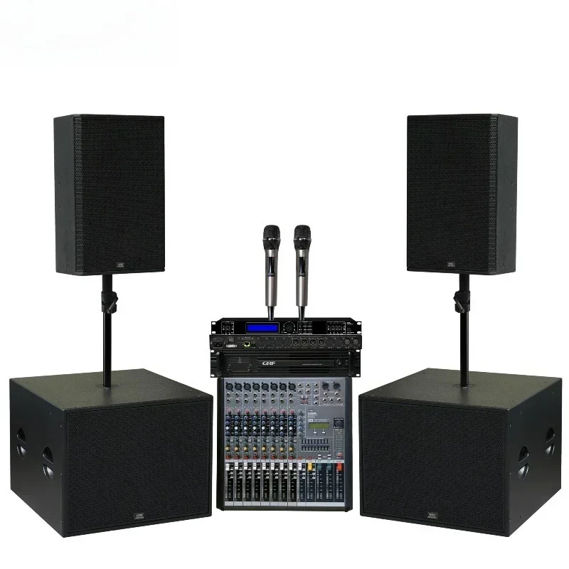 Professional 15-inch Line Array Speaker 18-inch Subwoofer Wooden Audio Speaker Sound System