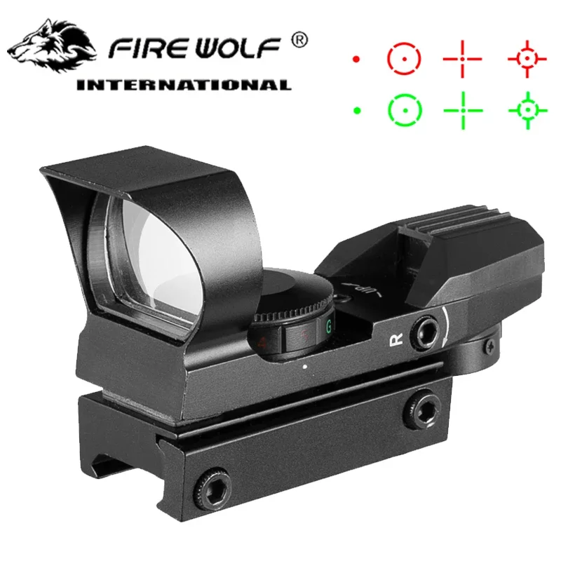 33mm Lens Tactical Holographic 4 Type Reticle Red Green Dot Sight Scope 20mm Free Shipping Rifle Optics