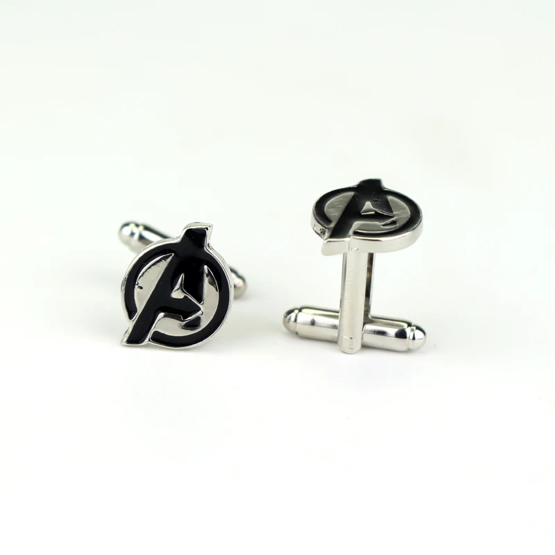 Marvel New Jewelry The Avengers Logo Enamel Cufflinf Men French Shirt Cuffs Fashion Cufflinks for Fans Quality Accessory Gifts