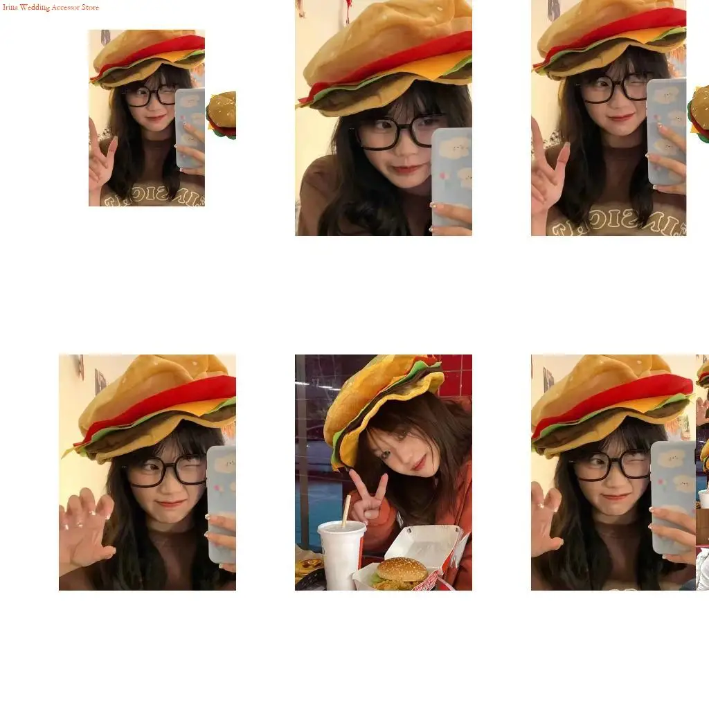 G92D Carnivals Headgear Hat Funny Fast Fancy Hamburger Hat Prop for Halloween