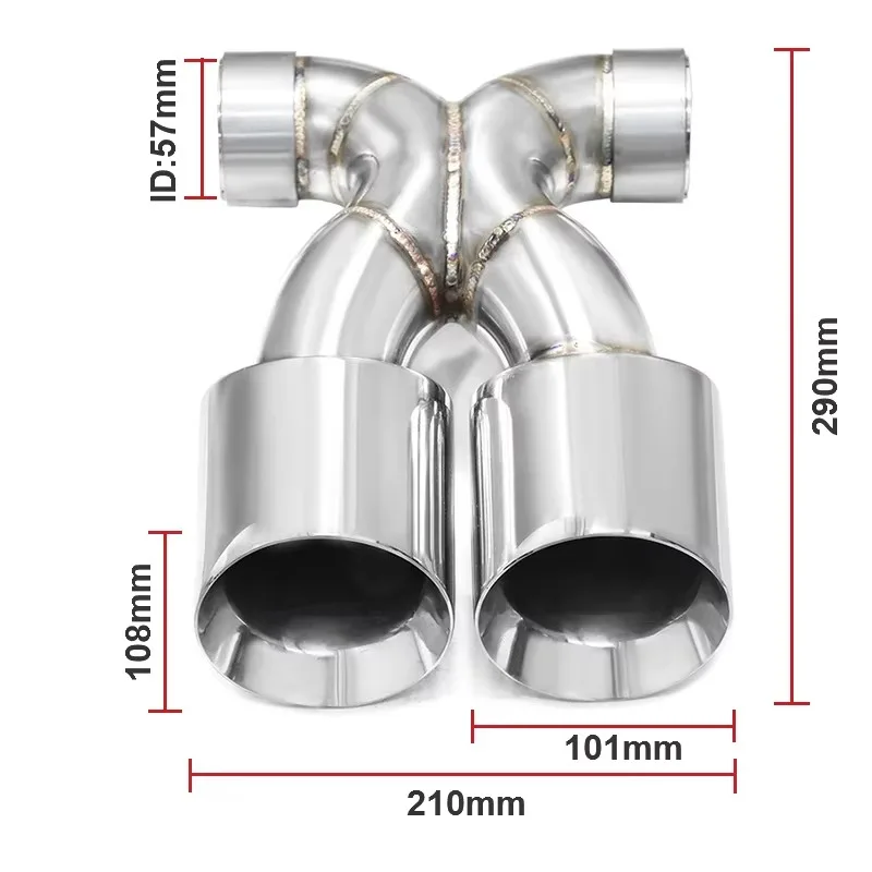Automotive Stainless Steel Silver GTS Tailpipe Muffler Head Exhaust Pipe Head for Cayman Boxster 987.2  2009-2012