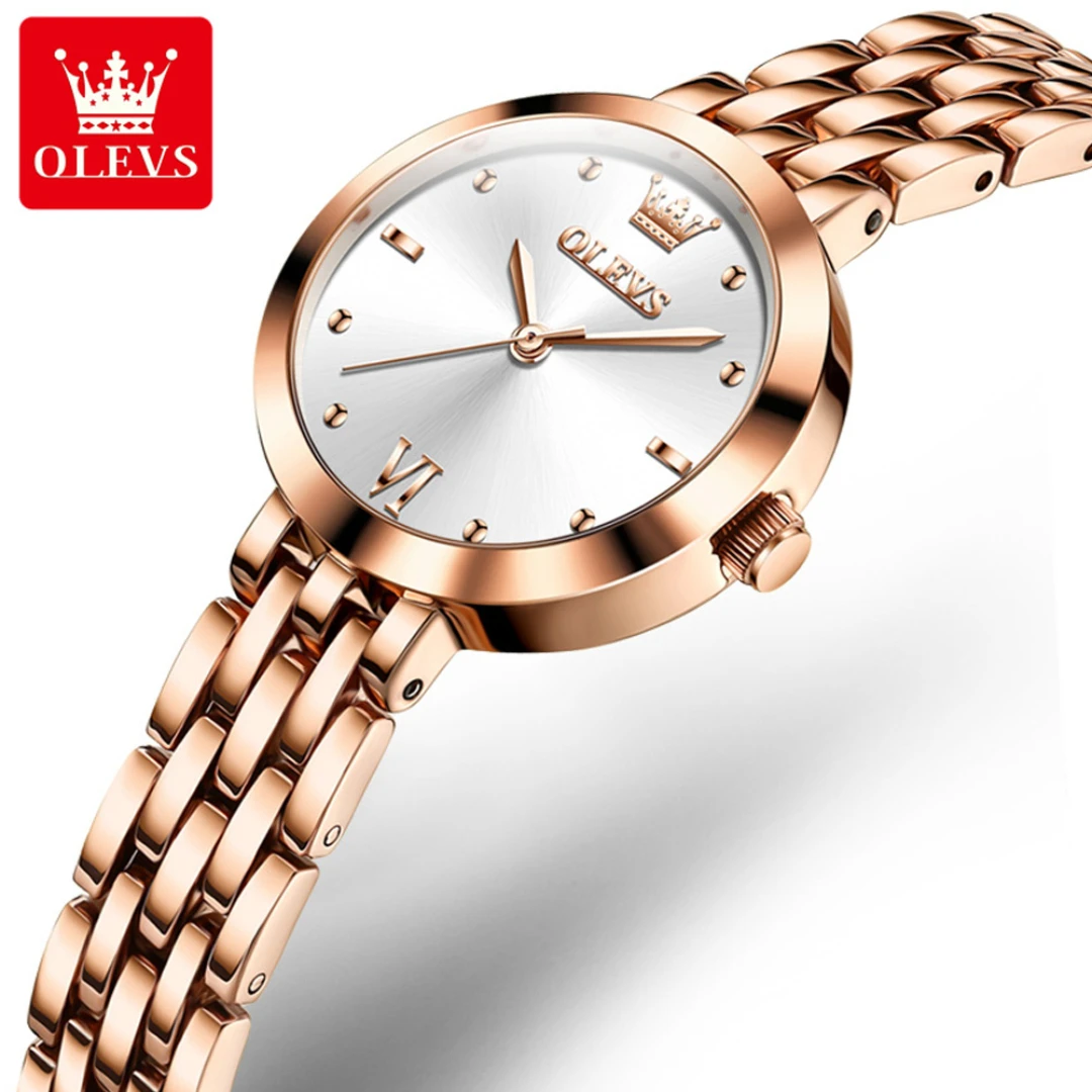 OLEVS 9992 Quartz Fashion Watch Gift Stainless Steel Watchband Round-dial