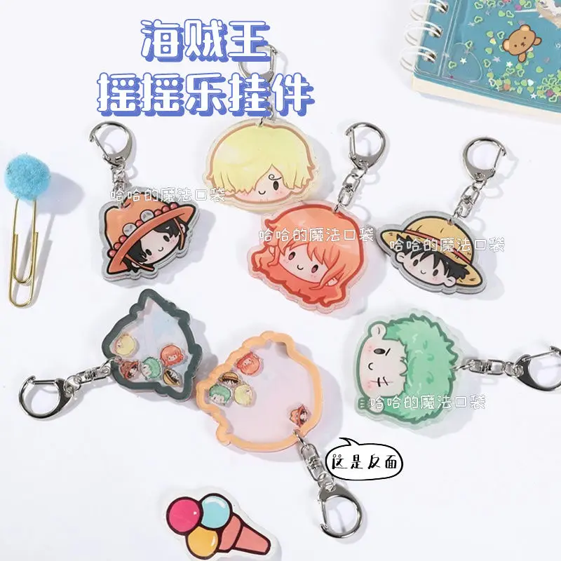 Cartoon anime one piece luffy zoro acrylic Shake Fighter keychain Jujutsu Kaisen student schoolbag pendant backpack Widget gift