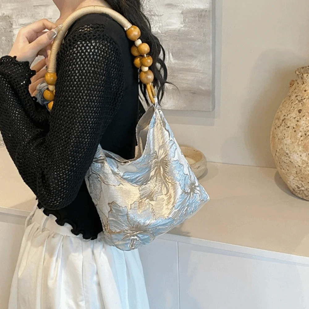 New Silk Embroidered Embroidered Handbag Modern Chinese Style Versatile Underarm Bag Artistic Style Tote Bag Daily Outfits