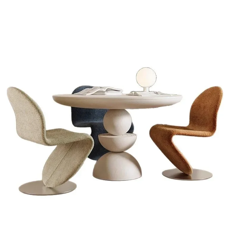 Wabi Sandy Wind Designer Internet celebrity chair S-shaped chair Single sofa chair Restaurant lazy single  Light luxury