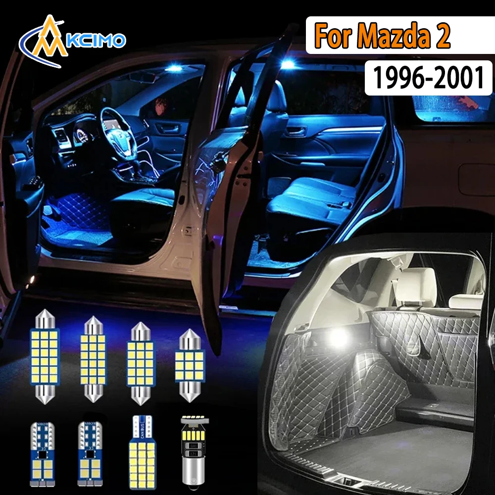 

Canbus LED Interior Light Kit For Mazda 2 1996-2001 Super Bright Dome Map Door Lights Easy Install Bulbs Set