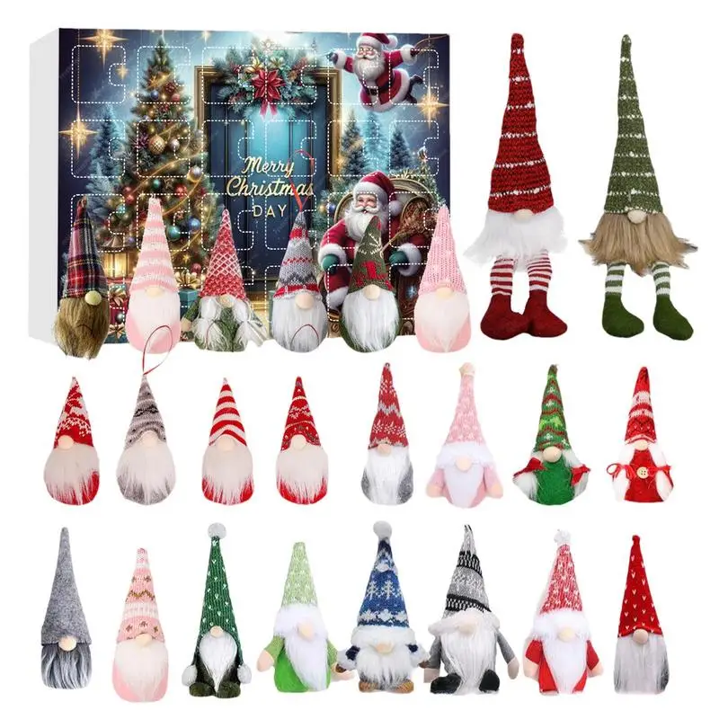 24 Days Christmas Gnome Holidays Advent Calendar  with Gnomes Dolls Plush Toy Xmas Countdown Calendar 2024 Christmas Decorations