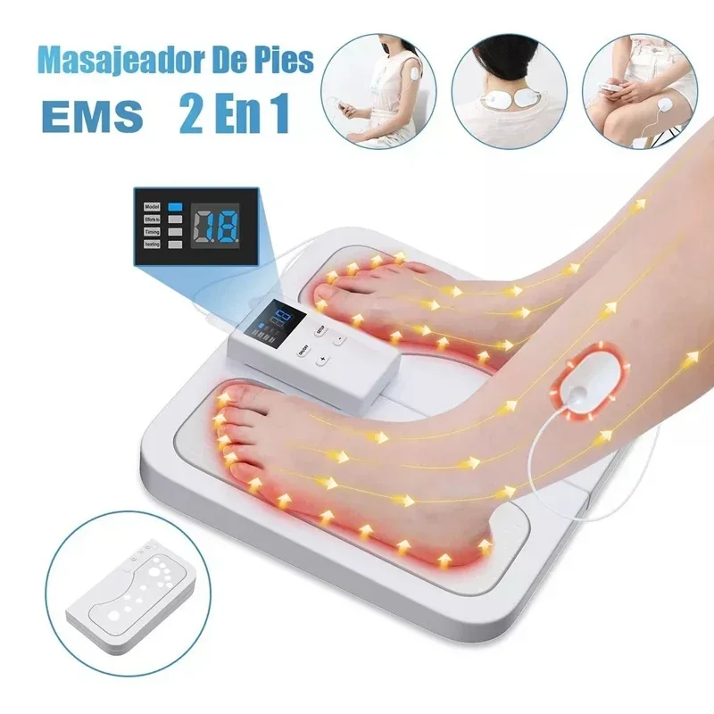 Electric Folding Foot Massage Machine EMS Sole Massager Acupuncture Low Frequency Pulse Physiotherapy Home Meridian Dredging