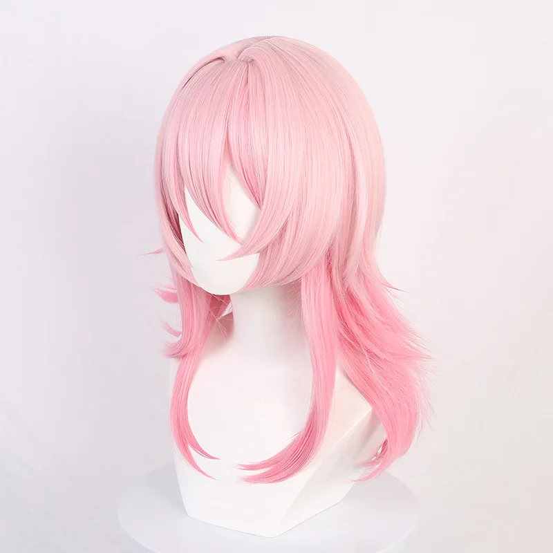 Bh3 7 de março peruca cosplay estrela ferroviário simulação couro cabeludo camadas gradiente rosa