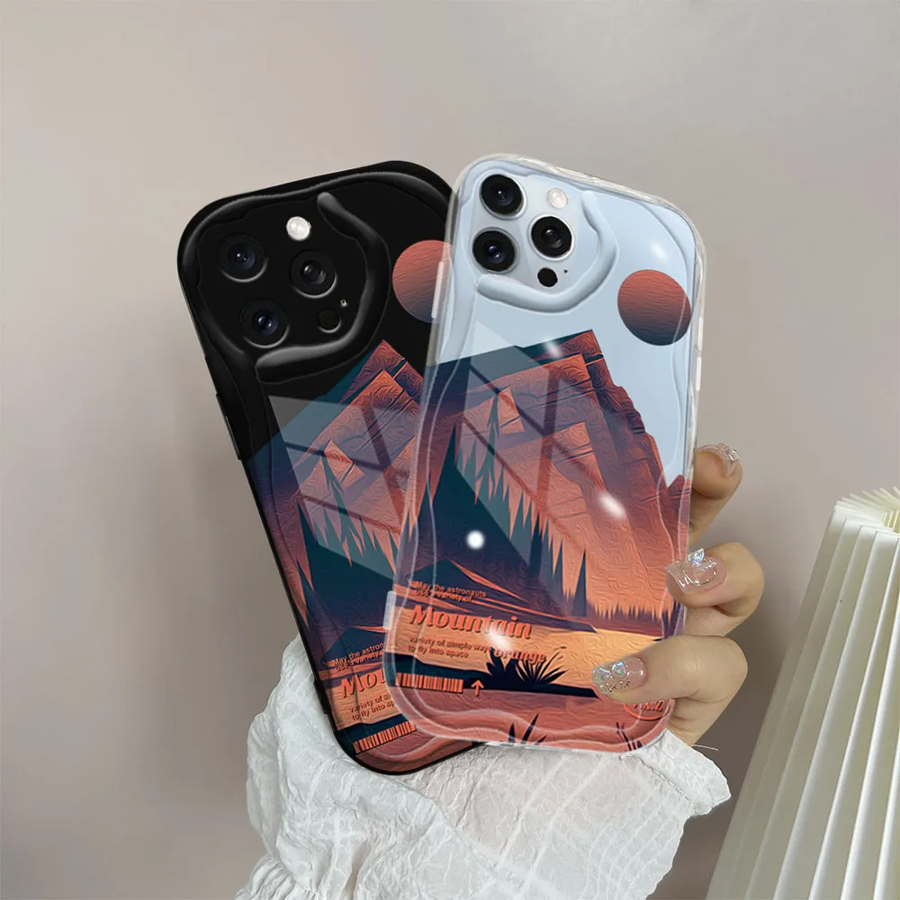 Cases For Samsung Galaxy A54 5G A34 A24 A14 4G Wave Edge Back Cover Transparent Soft Silicone Camera Lens Phone Case image 5