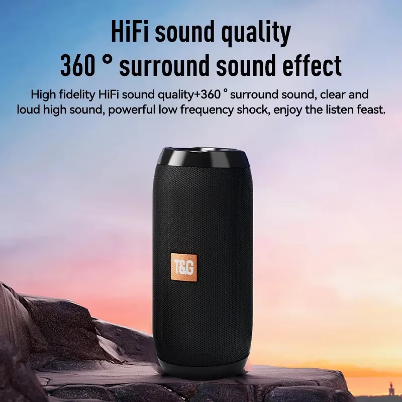 Tg117 Mini for Bluetooth Speaker with RGB LED Lighting & Wireless Subwoofer High Quality for Home Outdoor Use Powered by Battery view 4