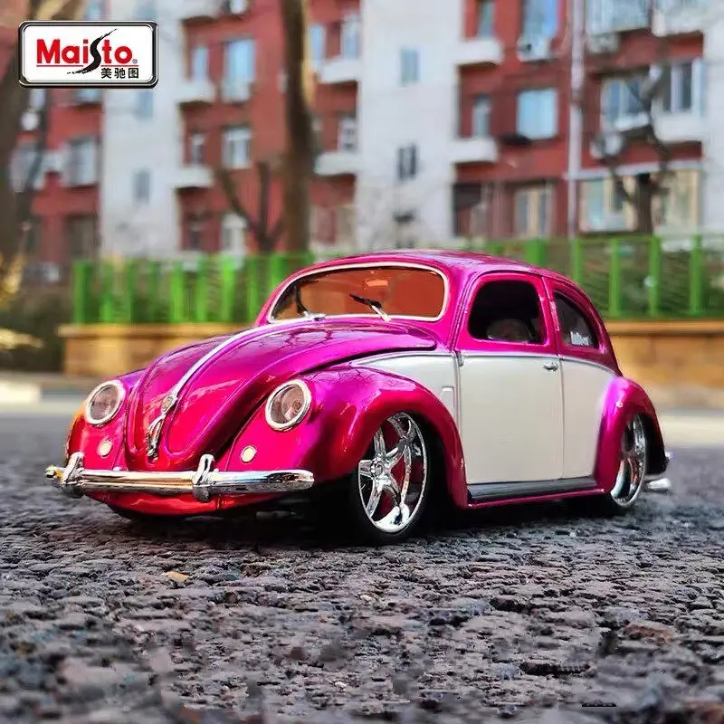 

Металлическая модель автомобиля Maisto 1:18 Volkswagen Beetle, коллекционная имитационная модель классического автомобиля, подарок для детей