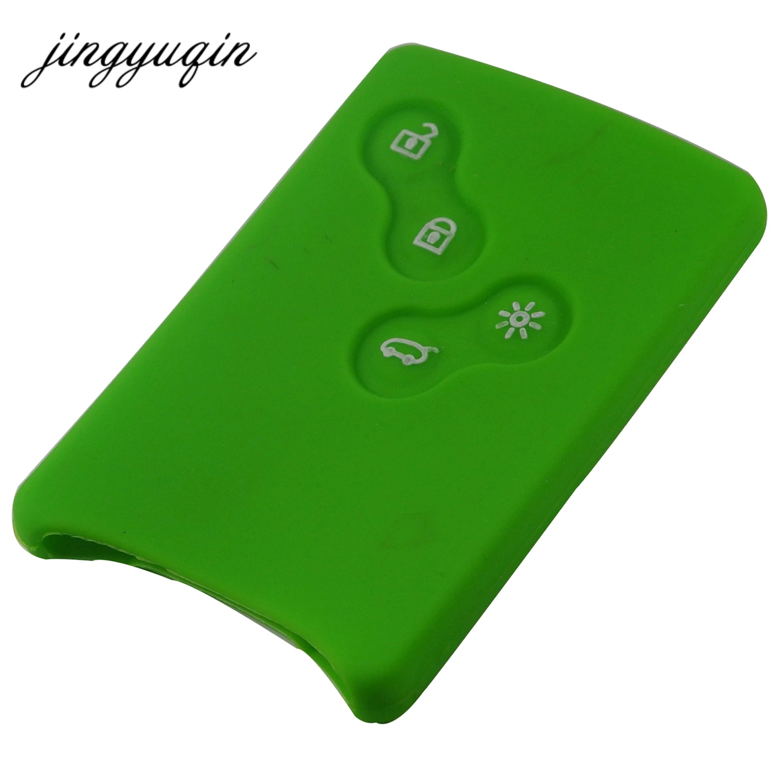 Jingyuqin 4 Taste Auto schlüssel Silikon Hülle Halter für Renault Clio Logan Megane 2 3 Koleos Scenic Karte schlüsselbund fall