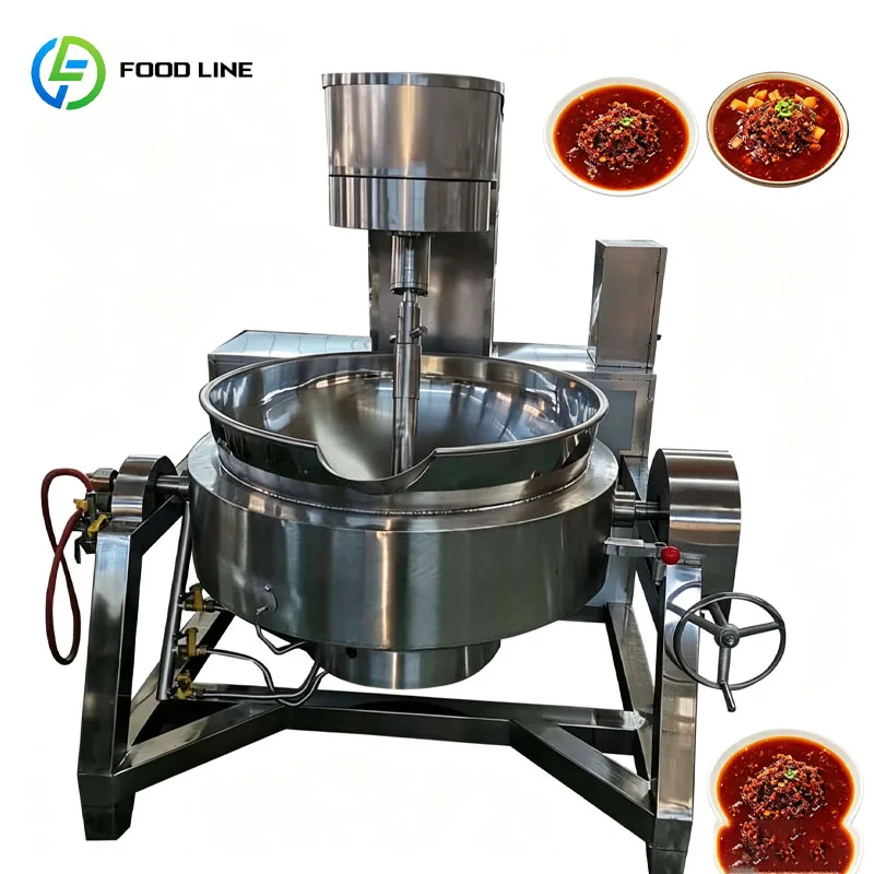 Commercial Steam Jacketed Kettle With Agitator Tilting Cooking Mixer For Sauce Jam Soup Customized