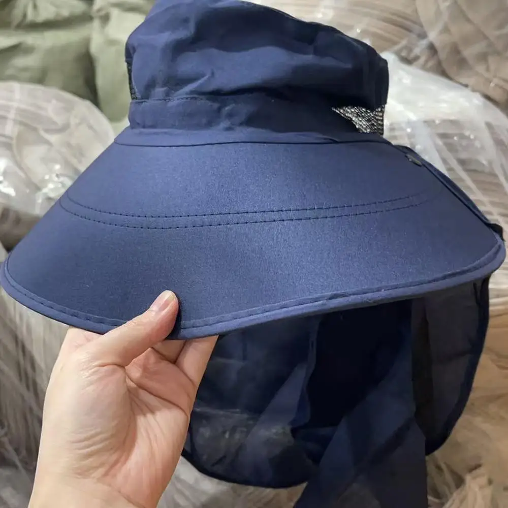 Topi Ember Pelindung Kemah Mendaki Uniseks Topi Matahari Musim Panas Topi Memancing Berburu Luar Ruangan Masker Dapat Dilepas Topi Nelayan Perlindungan Uv
