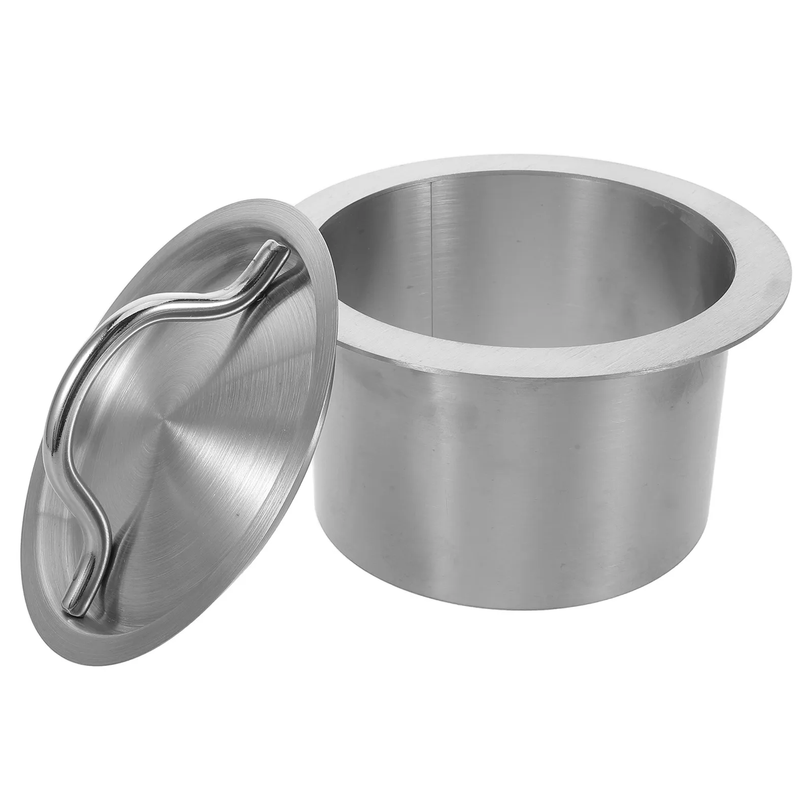 Drop-in Stainless Steel Trash Lid Built-in Countertop Embedded Waste Chute Recessed Garbage Cover for Coffee Bars