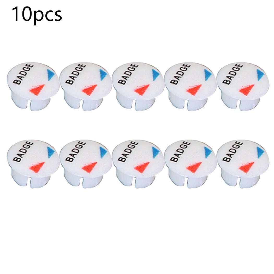 

10pcs Hot And Cold Water Plastic Signs 8.75x6.8x5.85mm Dia 7mm Indicate Faucets Parts Holes Bathroom Faucets Handle Accessories