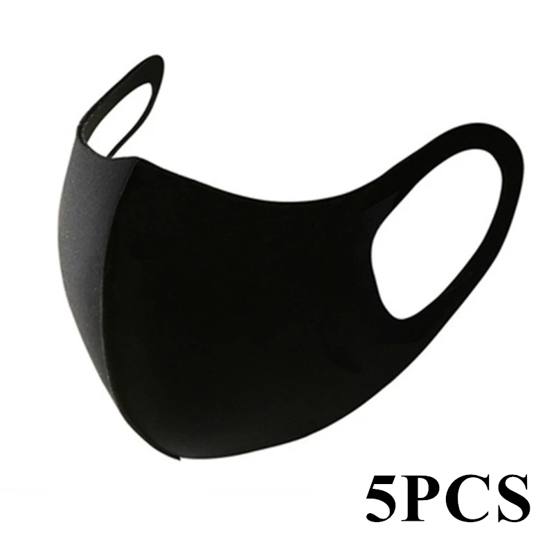 Маска для лица многоразовая моющаяся Пылезащитная из вискозы, 5 шт.