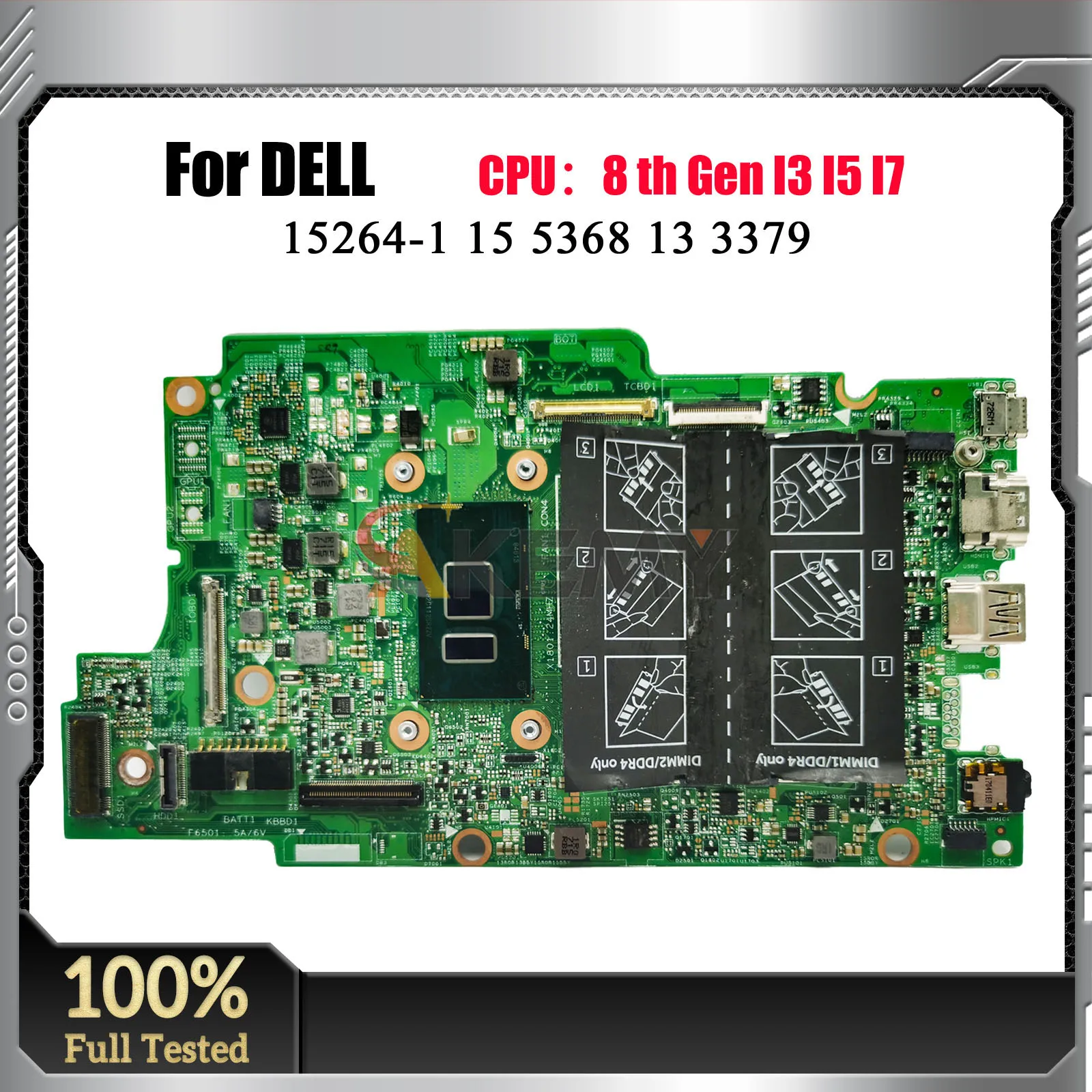 15264-1 Laptop Motherboard For DELL Inspiron 7368 7378 7569 7579 CN-0XDV20 XDV20 0809FW 00M56T 100% Fully Mainboard 100% Tested